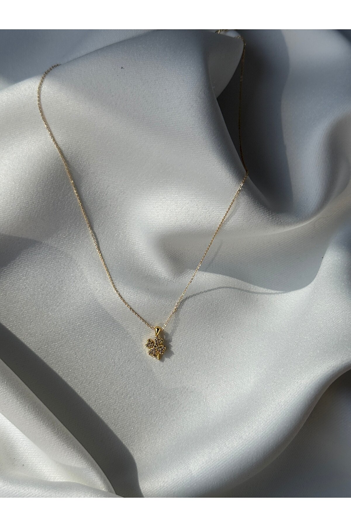 Zirkon Taşlı Kolye Gold 4