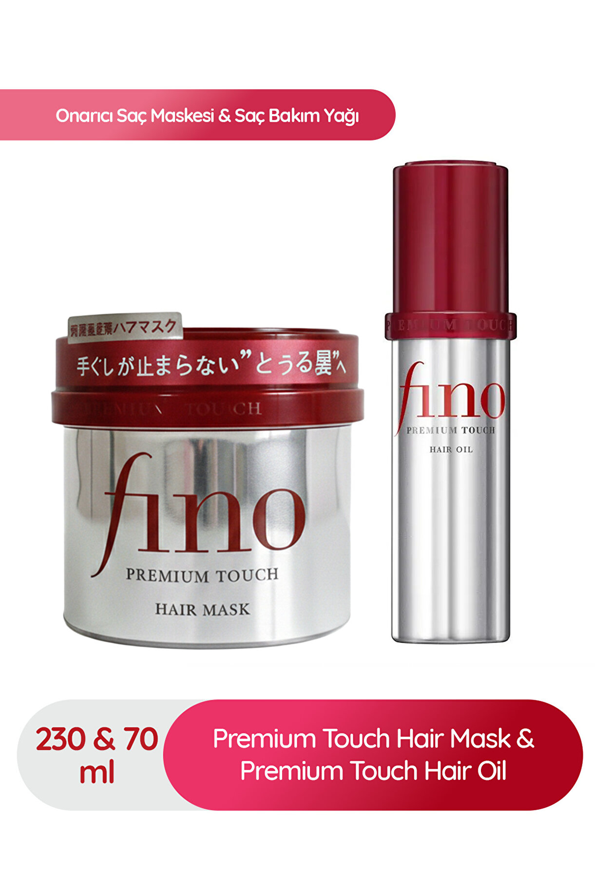 Fino Onarıcı Saç Maskesi & Saç Bakım Yağı Seti: Premium Touch Hair Mask & Hair Oil