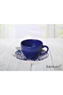 Keramika Çay- Nescafe Fincanı 12 Parça Renkli Mat Mavi