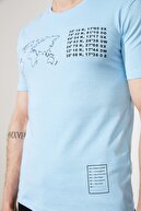 TRENDYOL MAN Mavi Erkek T-Shirt TMNSS21TS1978