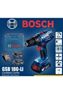 Bosch Gsb 180-li 18v 2ah Darbeli Akülü Vidalama Şarjlı Matkap + 25 Parça Vidalama Ucu Seti