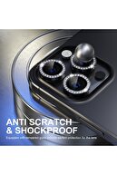 محافظ لنز دوربین iPhone 15 Pro Max & 15 Pro Diamond Stone ظاهر چشم نواز با کیفیت مشکی-thumb