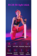 1 چراغ عکاسی قابل شارژ RGB نورپردازی LED فیلمبرداری زنده نور 2+1 متری با سه پایه-thumb