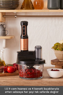 غذاساز شیشه ای Prosteel Mastermaid Prosteel Long Feet Blender 6 Blades 2500 W Copper Black-thumb