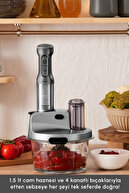 غذاساز شیشه ای Mastermaid Prosteel Long Feet 6 Blades 2500 W Galaxy Grey-thumb