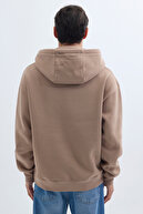 یونیسکس اورسایز پنبه ای با بافت نرم با بافت پایه راسو با کلاه بردار با داخل پشمی-thumb