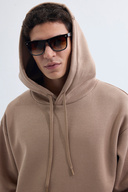 یونیسکس اورسایز پنبه ای با بافت نرم با بافت پایه راسو با کلاه بردار با داخل پشمی-thumb