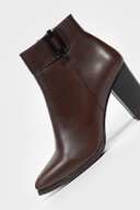 زن پاشنه چرمی طبیعی زن قهوه ای و بوته-thumb