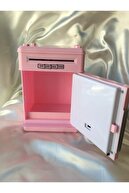 قلک جعبه پول کاغذی خودکار رمزگذاری شده خودپرداز رنگ صورتی-thumb