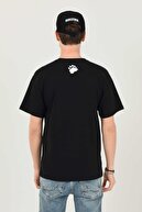 Ucla Ceres Siyah Oversize Bisiklet Yaka Baskılı Erkek T-shirt