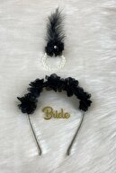 دستبند مشکی ساقدوش عروس و تاج ساقدوش (فلزی)، شب حنا، مهمانی مجردی، عروس تو بی-thumb