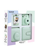 Instax mini 12 Green Camera 10 Pack Album Square Film and Leather Case Bundle Box-thumb