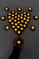 شمع دستی حنا ال ای دی آبی تیره، عروسی، ساقدوش عروس، ختنه، چراغ ال ای دی، شمع چای شمع با باتری 12 عددی-thumb