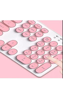 ست کیبورد بی سیم موس کیبورد ترکی کی کیبورد ست صورتی-thumb
