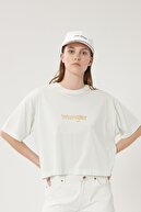 Wrangler Kadın Açık Yeşil Kısa Kollu %100 Pamuk Logolu Sıfır Yaka Oversize Tişört