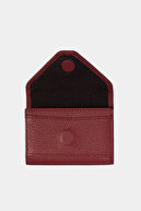 3639 چرم اصل زنانه مردانه آکاردئونی مغناطیسی کیف پول جا کارتی Claret Red-thumb