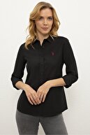 US Polo Assn Sıyah Kadın Gömlek