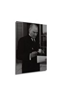 نقاشی چوبی آتاتورک نقاشی پرتره آتاتورک 188 نمای قاب نقاشی دکوراسیون دیوار عمودی-thumb