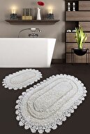 Chilai Home Regnum Ekru Cotton Banyo Halısı 2 Li Set