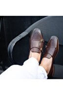 İBAY Erkek Kahverengi  Deri Klasik Ayakkabı 154