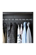 IKEA Spruttig Siyah Renk 10 Adet Plastik Kıyafet Elbise Askısı