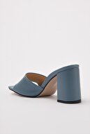 Trendyol Shoes Mavi Küt Burunlu Kadın Terlik TAKSS21TE0021