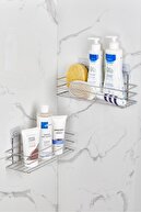 قفسه حمام چوب لباسی جادویی قوی کروم 2 تکه-thumb