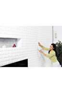 Renkli Duvarlar 3d Beyaz Tuğla Panel 77x70 Cm Kendinden Yapışkanlı Yastık Panel Duvar Paneli