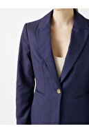 Koton Kadın Lacivert Düğme Detaylı Ceket