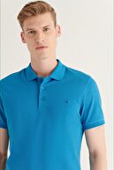 Avva Erkek Koyu Mavi Polo Yaka Düz T-shirt E001004
