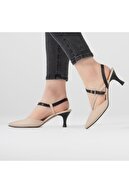 CZ London Kadın Sandalet Sivri Burunlu Kemer Detaylı Topuklu Ayakkabı
