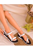 Birol Ayakkabı Kadın Beyaz Spor Sandalet