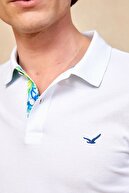SMILE Marten Erkek Beyaz Polo Yaka Düğmeli T-shirt