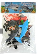 مجموعه حیوانات اسباب بازی حیوانات دریایی 10 عدد ماهی اسب دریایی نهنگ فک کوسه خرچنگ-thumb