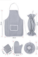 سرویس و پیش بند آشپزخانه 6 تکه، دستکش فر، جا 2 تکه، جا کیف سازمانی، Demlematik-thumb