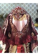 U.B UTKUBABY Güpürlü Gelin Duvağı Seti Düğün Yüz Örtüsü Kına Gecesi Nikah Duvak Kuşak Eldiven