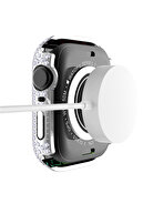 Apple Watch 41mm 7/8/9 سازگار با صفحه نمایش و محافظ قاب محافظ محافظ براق ساعت بزرگ سنگی-thumb