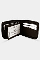 کیف پول قهوه ای چرمی شیک با زیپ افقی و محفظه پول-thumb