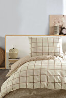 ست روتختی دو نفره با ملحفه کش دار کرم مربعی-thumb