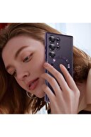 قاب محافظ Galaxy S24 Ultra با ویژگی شارژ Magsafe، محافظ لنز دوربین، پشت شفاف، لبه رنگی-thumb