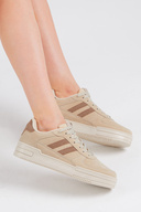 کفش ورزشی بنددار راه راه یونیسکس بژ قهوه ای-thumb