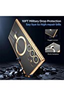 قاب محافظ Galaxy S24 Ultra با ویژگی شارژ Magsafe، محافظ لنز دوربین، پشت شفاف، لبه رنگی-thumb