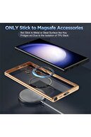 قاب محافظ Galaxy S24 Ultra با ویژگی شارژ Magsafe، محافظ لنز دوربین، پشت شفاف، لبه رنگی-thumb