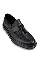 Deery Hakiki Deri Siyah Erkek Loafer Ayakkabı 01587MSYHP04
