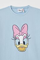 Defacto Kız Çocuk Daisy Duck Lisanslı Kısa Kollu Tişört Ve Kısa Tayt Takımı U4112A621SM