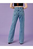 Koton Kadın Mavi Yüksek Bel Jean Pantolon