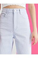 Koton Kadın Mavi Yüksek Bel Normal Kesim Pantolon