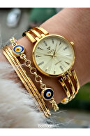 نوار فولادی برند مدل ساده مدل طلای زرد ، عروسی ، ساعت مچی عروس شیک-thumb