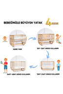 گهواره گهواره ای گهواره ای گهواره ای جلا داده شده لاکی 4 مرحله ای گهواره جانبی مادر MDF چوبی 60x120 با چرخ-thumb