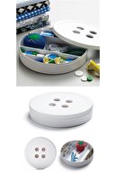 FırsatVar 2 Adet Düğme Görünümlü Iğne Iplik Saklama Dikiş Kutu 5 Bölmeli Plastik